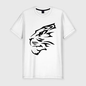 Мужская футболка премиум с принтом Тигр узор в Тюмени, 92% хлопок, 8% лайкра | приталенный силуэт, круглый вырез ворота, длина до линии бедра, короткий рукав | Тематика изображения на принте: животные | прикольные картинки | тату | тигр | тигр узор | узор