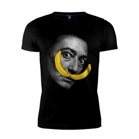 Мужская футболка премиум с принтом Дали в Тюмени, 92% хлопок, 8% лайкра | приталенный силуэт, круглый вырез ворота, длина до линии бедра, короткий рукав | банан