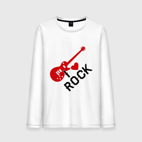 Мужской лонгслив хлопок с принтом Я люблю рок в Тюмени, 100% хлопок |  | rock | рок