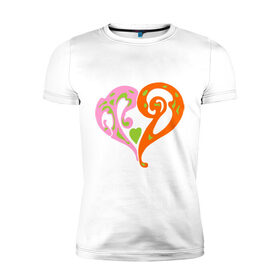 Мужская футболка премиум с принтом Красивое сердце в Тюмени, 92% хлопок, 8% лайкра | приталенный силуэт, круглый вырез ворота, длина до линии бедра, короткий рукав | две половинки | красивое сердце | прикольные картинки | сердечко