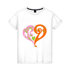 Женская футболка хлопок с принтом Красивое сердце в Тюмени, 100% хлопок | прямой крой, круглый вырез горловины, длина до линии бедер, слегка спущенное плечо | две половинки | красивое сердце | прикольные картинки | сердечко