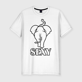 Мужская футболка премиум с принтом Sexy (секси) в Тюмени, 92% хлопок, 8% лайкра | приталенный силуэт, круглый вырез ворота, длина до линии бедра, короткий рукав | Тематика изображения на принте: животные | прикольные картинки