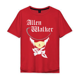 Мужская футболка хлопок Oversize с принтом Allen Walker в Тюмени, 100% хлопок | свободный крой, круглый ворот, “спинка” длиннее передней части | allen | allen walker | walker | кино | мультфильмы и тв | цилиндр