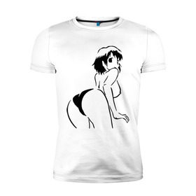 Мужская футболка премиум с принтом Девушка в стиле аниме в Тюмени, 92% хлопок, 8% лайкра | приталенный силуэт, круглый вырез ворота, длина до линии бедра, короткий рукав | аниме | девушка | девушка в стиле аниме