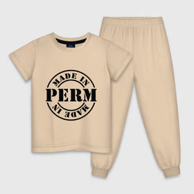 Детская пижама хлопок с принтом Made in Perm (сделано в Перми) в Тюмени, 100% хлопок |  брюки и футболка прямого кроя, без карманов, на брюках мягкая резинка на поясе и по низу штанин
 | made in perm | пермский край | регионы россии | сделано в перми