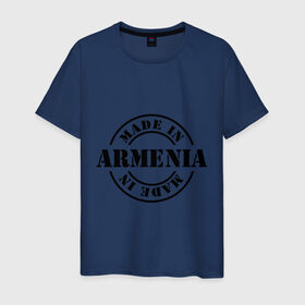 Мужская футболка хлопок с принтом Made in Armenia (сделано в Армении) в Тюмени, 100% хлопок | прямой крой, круглый вырез горловины, длина до линии бедер, слегка спущенное плечо. | made in armenia | армения | сделано в армении | туристические