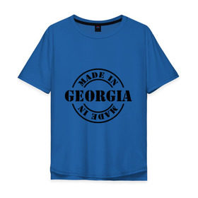 Мужская футболка хлопок Oversize с принтом Made in Georgia (сделано в Грузии) в Тюмени, 100% хлопок | свободный крой, круглый ворот, “спинка” длиннее передней части | made in georgia | грузия | сделано в грузии | туристические