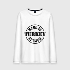 Мужской лонгслив хлопок с принтом Made in Turkey (сделано в Турции) в Тюмени, 100% хлопок |  | Тематика изображения на принте: made in turkey | сделано в турции | туристические | турция