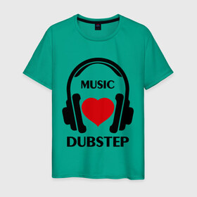 Мужская футболка хлопок с принтом Любимая музыка - Dubstep в Тюмени, 100% хлопок | прямой крой, круглый вырез горловины, длина до линии бедер, слегка спущенное плечо. | dj | dubstep | rnb | клубные | любимая | любимая музыка   dubstep | музыка
