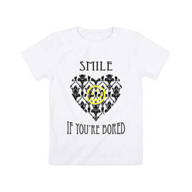 Детская футболка хлопок с принтом Шерлок Сердце Smile в Тюмени, 100% хлопок | круглый вырез горловины, полуприлегающий силуэт, длина до линии бедер | smile | кино | мультфильмы и тв | сердце | шерлок | шерлок сердце smile | шерлок холмс