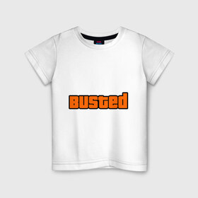 Детская футболка хлопок с принтом GTA busted в Тюмени, 100% хлопок | круглый вырез горловины, полуприлегающий силуэт, длина до линии бедер | gta | gta busted | игры | компьютерные игры