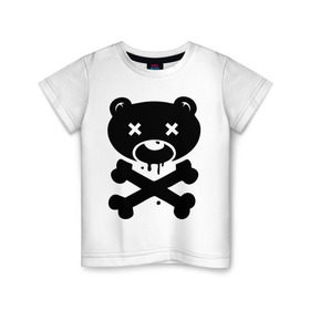 Детская футболка хлопок с принтом Мертвый медведь в Тюмени, 100% хлопок | круглый вырез горловины, полуприлегающий силуэт, длина до линии бедер | зомби