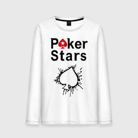 Мужской лонгслив хлопок с принтом Poker Stars в Тюмени, 100% хлопок |  | pokerstars