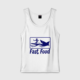 Женская майка хлопок с принтом fast food - быстрая еда в Тюмени, 95% хлопок, 5% эластан |  | fast food | fast food   быстрая еда | акула | быстрая еда | еда | прикольные картинки
