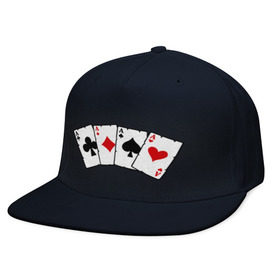 Кепка снепбек с прямым козырьком с принтом Четыре туза в Тюмени, хлопок 100% |  | игра | игральные карты | карты | покер | туз | тузы | четыре туза