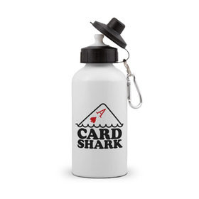 Бутылка спортивная с принтом Карточная акула в Тюмени, металл | емкость — 500 мл, в комплекте две пластиковые крышки и карабин для крепления | pokerstars