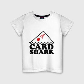 Детская футболка хлопок с принтом Карточная акула в Тюмени, 100% хлопок | круглый вырез горловины, полуприлегающий силуэт, длина до линии бедер | pokerstars