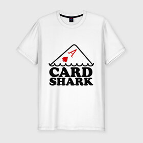 Мужская футболка премиум с принтом Карточная акула в Тюмени, 92% хлопок, 8% лайкра | приталенный силуэт, круглый вырез ворота, длина до линии бедра, короткий рукав | pokerstars