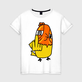 Женская футболка хлопок с принтом дерзкая птица в Тюмени, 100% хлопок | прямой крой, круглый вырез горловины, длина до линии бедер, слегка спущенное плечо | дерзкая птица | животные | прикольные картинки | птица