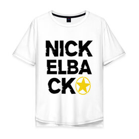 Мужская футболка хлопок Oversize с принтом Nickelback star в Тюмени, 100% хлопок | свободный крой, круглый ворот, “спинка” длиннее передней части | 