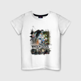 Детская футболка хлопок с принтом Watch Dogs в Тюмени, 100% хлопок | круглый вырез горловины, полуприлегающий силуэт, длина до линии бедер | watch dogs | игры