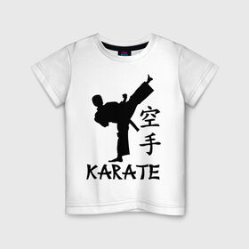 Детская футболка хлопок с принтом Karate (Карате) в Тюмени, 100% хлопок | круглый вырез горловины, полуприлегающий силуэт, длина до линии бедер | karate | единоборства | карате | спорт