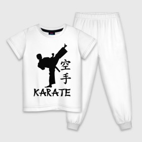 Детская пижама хлопок с принтом Karate (Карате) в Тюмени, 100% хлопок |  брюки и футболка прямого кроя, без карманов, на брюках мягкая резинка на поясе и по низу штанин
 | Тематика изображения на принте: karate | единоборства | карате | спорт
