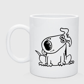 Кружка с принтом Смешная собака в Тюмени, керамика | объем — 330 мл, диаметр — 80 мм. Принт наносится на бока кружки, можно сделать два разных изображения | милый песик | пес