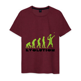 Мужская футболка хлопок с принтом Tennis Evolution в Тюмени, 100% хлопок | прямой крой, круглый вырез горловины, длина до линии бедер, слегка спущенное плечо. | Тематика изображения на принте: tennis evolution | мяч | спорт | теннис | эволюция