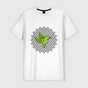 Мужская футболка премиум с принтом Колибри в Тюмени, 92% хлопок, 8% лайкра | приталенный силуэт, круглый вырез ворота, длина до линии бедра, короткий рукав | 