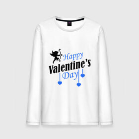 Мужской лонгслив хлопок с принтом Happy Valentine`s day в Тюмени, 100% хлопок |  | 14 февраля | happy valentines day | love is.. | амур | влюбленным | идеи подарков день святого валентина | сердца