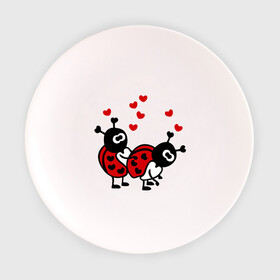 Тарелка с принтом Влюбленные букашки в Тюмени, фарфор | диаметр - 210 мм
диаметр для нанесения принта - 120 мм | влюбленные букашки