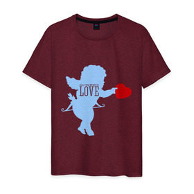 Мужская футболка хлопок с принтом All you need is love в Тюмени, 100% хлопок | прямой крой, круглый вырез горловины, длина до линии бедер, слегка спущенное плечо. | Тематика изображения на принте: 