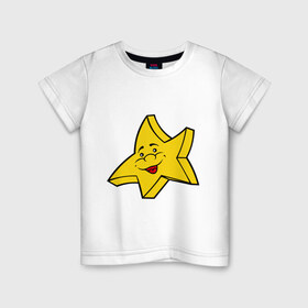 Детская футболка хлопок с принтом Звездочка в Тюмени, 100% хлопок | круглый вырез горловины, полуприлегающий силуэт, длина до линии бедер | Тематика изображения на принте: звезда | звездочка | небо | ночь