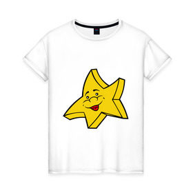 Женская футболка хлопок с принтом Звездочка в Тюмени, 100% хлопок | прямой крой, круглый вырез горловины, длина до линии бедер, слегка спущенное плечо | звезда | звездочка | небо | ночь