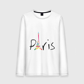 Мужской лонгслив хлопок с принтом Красочный Париж в Тюмени, 100% хлопок |  | Тематика изображения на принте: башня | красочный париж | париж | туристические | франция | эльфивая башня