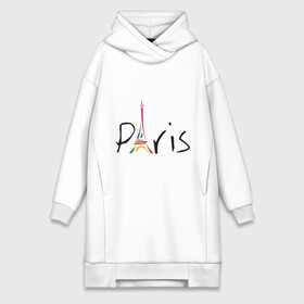 Платье-худи хлопок с принтом Красочный Париж в Тюмени,  |  | башня | красочный париж | париж | туристические | франция | эльфивая башня