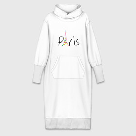 Платье удлиненное хлопок с принтом Красочный Париж в Тюмени,  |  | башня | красочный париж | париж | туристические | франция | эльфивая башня