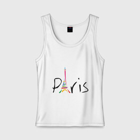 Женская майка хлопок с принтом Красочный Париж в Тюмени, 95% хлопок, 5% эластан |  | Тематика изображения на принте: башня | красочный париж | париж | туристические | франция | эльфивая башня