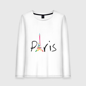 Женский лонгслив хлопок с принтом Красочный Париж в Тюмени, 100% хлопок |  | Тематика изображения на принте: башня | красочный париж | париж | туристические | франция | эльфивая башня
