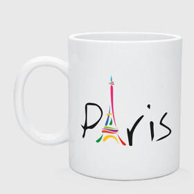 Кружка с принтом Красочный Париж в Тюмени, керамика | объем — 330 мл, диаметр — 80 мм. Принт наносится на бока кружки, можно сделать два разных изображения | башня | красочный париж | париж | туристические | франция | эльфивая башня