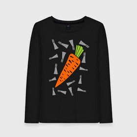 Женский лонгслив хлопок с принтом морковка и кролик парная в Тюмени, 100% хлопок |  | 14 февраля | все | день святого валентина | для двоих | идеи подарков | морковка и кролик | парные