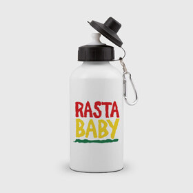 Бутылка спортивная с принтом Rasta baby в Тюмени, металл | емкость — 500 мл, в комплекте две пластиковые крышки и карабин для крепления | Тематика изображения на принте: rasta baby | музыка | ребенок