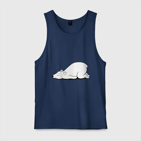 Мужская майка хлопок с принтом Белый медведь спит в Тюмени, 100% хлопок |  | белый медведь | белый медведь спит | животное | мишка | мишутка | умка