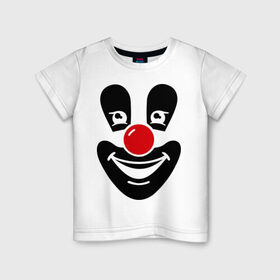 Детская футболка хлопок с принтом Веселый клоун в Тюмени, 100% хлопок | круглый вырез горловины, полуприлегающий силуэт, длина до линии бедер | веселый клоун | клоун | маска | позитив и смайлы | прикольные картинки | цирк