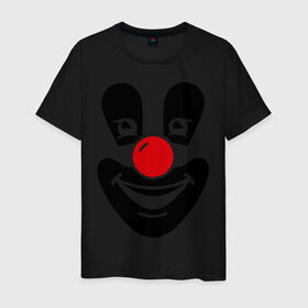 Мужская футболка хлопок с принтом Веселый клоун в Тюмени, 100% хлопок | прямой крой, круглый вырез горловины, длина до линии бедер, слегка спущенное плечо. | Тематика изображения на принте: веселый клоун | клоун | маска | позитив и смайлы | прикольные картинки | цирк