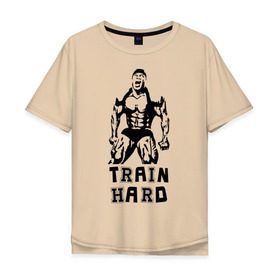 Мужская футболка хлопок Oversize с принтом Кай Грин в Тюмени, 100% хлопок | свободный крой, круглый ворот, “спинка” длиннее передней части | кай грин | качалка | мышцы | силовой вид спорта | спорт | тело