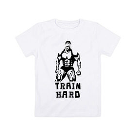 Детская футболка хлопок с принтом Кай Грин в Тюмени, 100% хлопок | круглый вырез горловины, полуприлегающий силуэт, длина до линии бедер | кай грин | качалка | мышцы | силовой вид спорта | спорт | тело