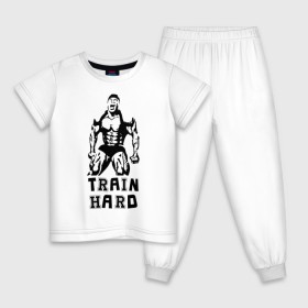 Детская пижама хлопок с принтом Кай Грин в Тюмени, 100% хлопок |  брюки и футболка прямого кроя, без карманов, на брюках мягкая резинка на поясе и по низу штанин
 | кай грин | качалка | мышцы | силовой вид спорта | спорт | тело
