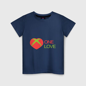 Детская футболка хлопок с принтом xbox - one love в Тюмени, 100% хлопок | круглый вырез горловины, полуприлегающий силуэт, длина до линии бедер | one love | xbox | одна любовь
